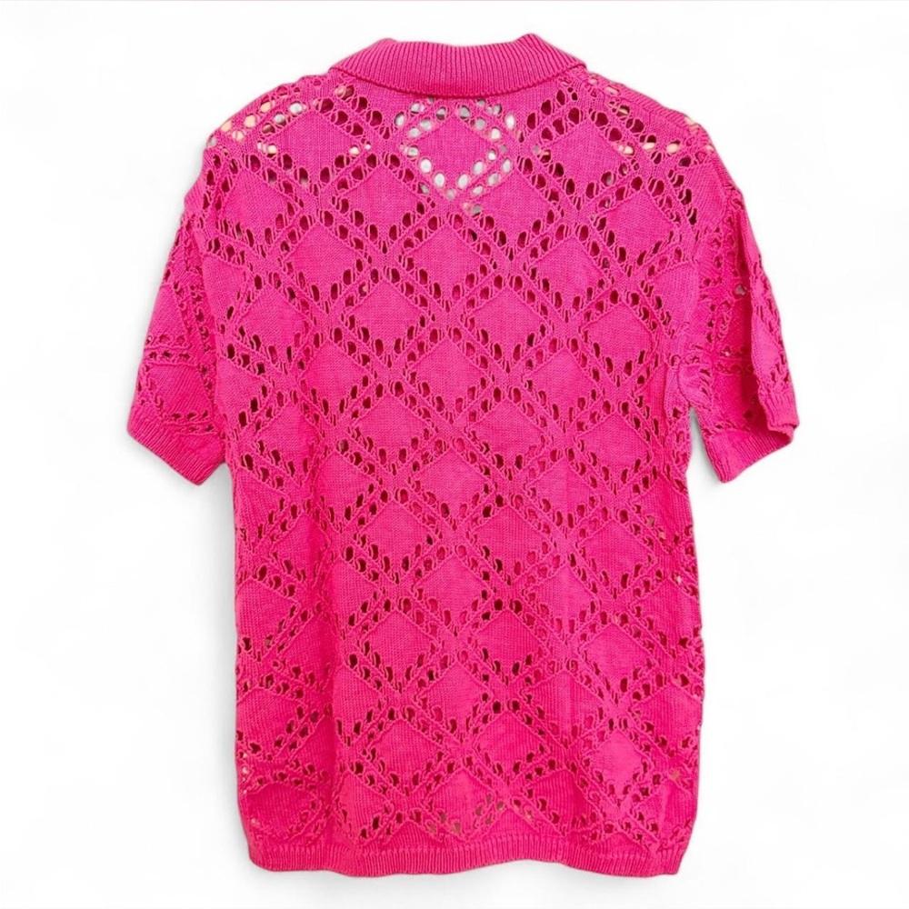 FREE PEOPLE Beach Emily Fauxchet Pink Cardigan {Small} - Picture 3 of 3
